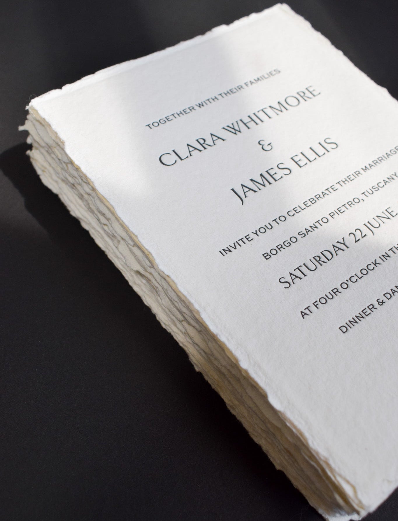 Handmade Letterpress Wedding Invitation